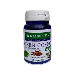 Dammers green coffee 600 zöld kávé+fahéj 600 kapszula 60 db - bio és vegán étrendkiegészítők