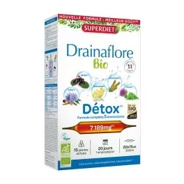   Superdiet drainaflore détox - a méregtelenítés komplex támogatására vegán ampulla 20x15ml 300 ml