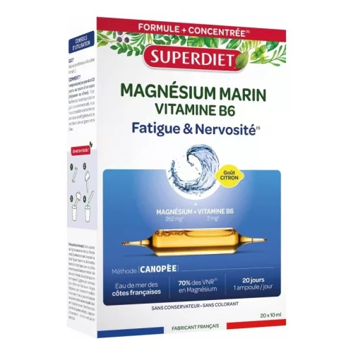 Superdiet tengeri magnézium b6-vitaminnal, ampulla 20x10ml 200 ml
