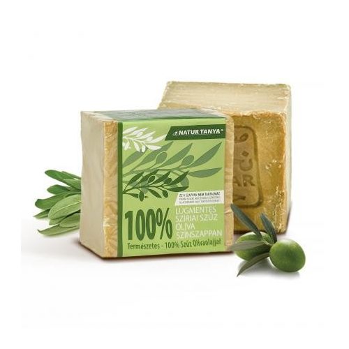 Natur Tanya® Lúgmentes, 100%-os aleppói szűz olíva színszappan – Arcra, testre, érzékeny, ekcémás, pikkelysömörös bőrre.