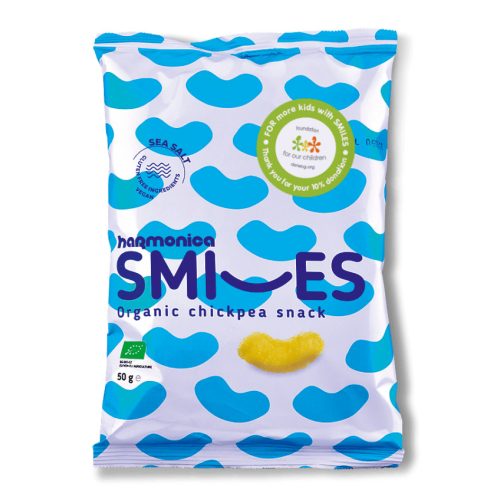 Harmonica bio smiles csicseriborsó snack tengeri sóval 50 g