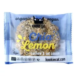 Kookie Cat bio vegán gluténmentes chia és citrom kesudiós zabkeksz 50 g - bio és új hullámos étkezés