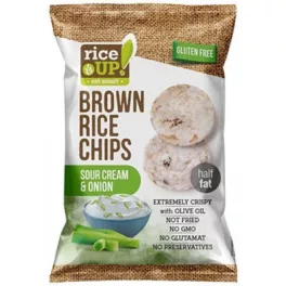 Rice Up barna rizs chips hagymás-tejfölös 60 g - bio és új hullámos étkezés