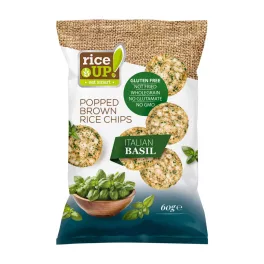 Rice Up barna rizs chips italian basil ízű 60 g