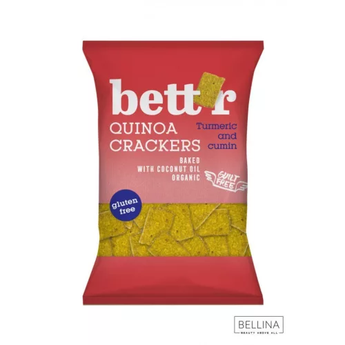 Bettr bio vegán gluténmentes quinoa kréker kurkuma&kömény 100 g