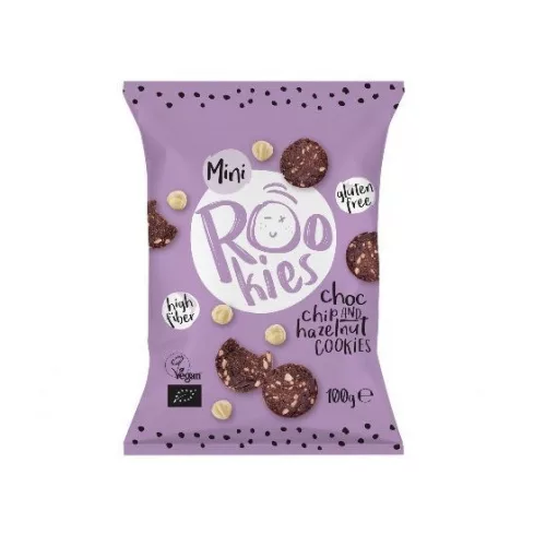 Rookies csoki darabok&mogyoró mini keksz bio 100g