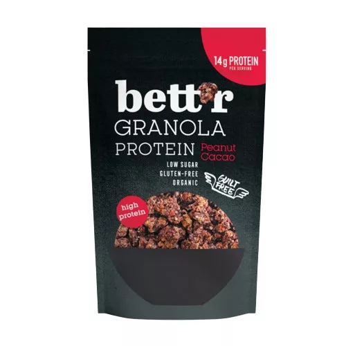 Bett'r granola fehérjés mogyoró és kakaó bio 300g