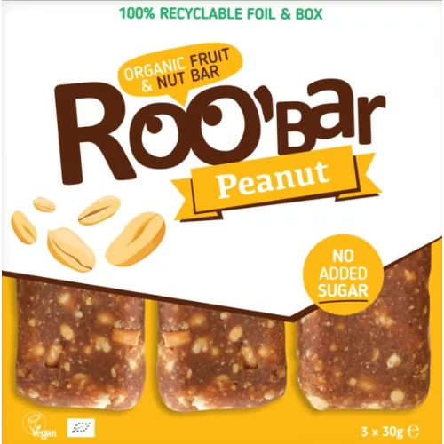Roobar bio nyers földimogyorós csomag 3x30g