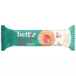 Bett'r bio földieperrel töltött kókuszos golyó 45g