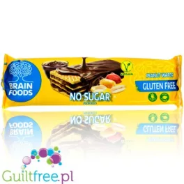   Brain Foods gluténmentes ostyaszelet csokoládéba mártott, földimogyorós, kakaós krémmel töltött, édesítőszerekkel 40 g