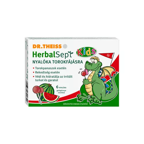 Dr.theiss herbalsept nyalóka torokfájásra görögdinnye ízesítésű 6 db