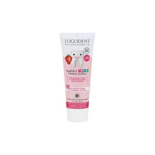 Logodent bio happy kids fluoridmentes gyermek foggél eper kivonattal 50 ml - bio és natúr kozmetikumok