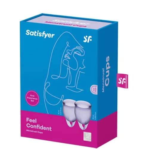 Satisfyer Feel Confident - menstruációs kehely szett (lila) - 2db