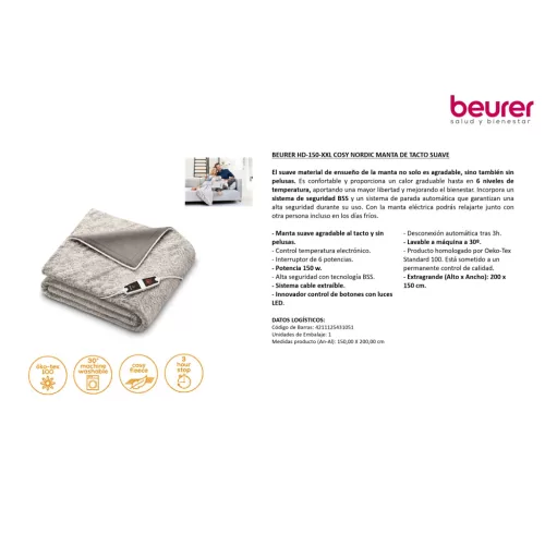 Beurer HD 150 XXL Nordic Puha Melegítő takaró