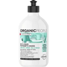   Organic People mosogatószer babaedényekhez bio zöld teával és barackkal 350 ml