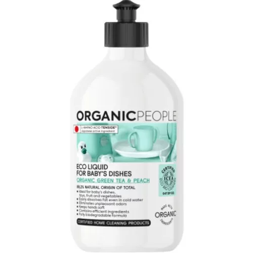 Organic People mosogatószer babaedényekhez bio zöld teával és barackkal 350 ml