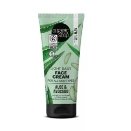Organic shop könnyű arckrém aloe verával és avokádóval - bio és natúr kozmetikumok