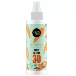 Organic shop fényvédő testápoló sárgarépával és antioxidánsokkal spf30 150ml - bio és natúr kozmetikumok