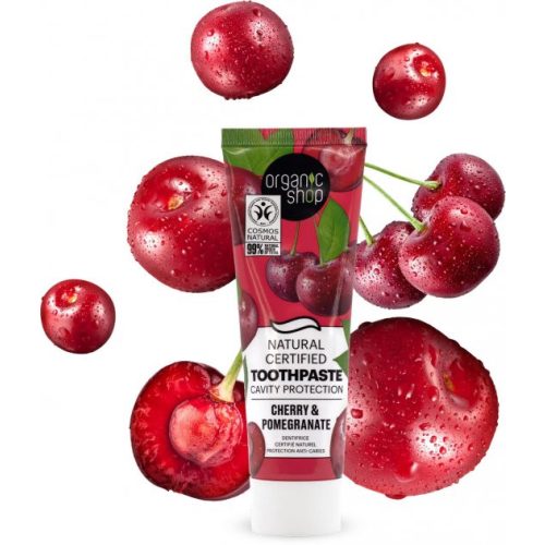 Organic Shop Minősített szuvasodás elleni fogkrém cseresznyével és gránátalmával  100g