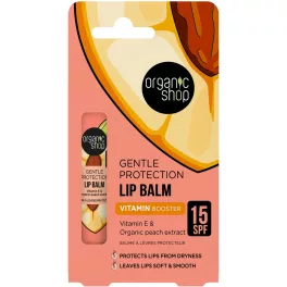   Organic Shop bio ajakbalzsam vitamin booster e-vitaminnal és barackkivonattal spf15 10 ml