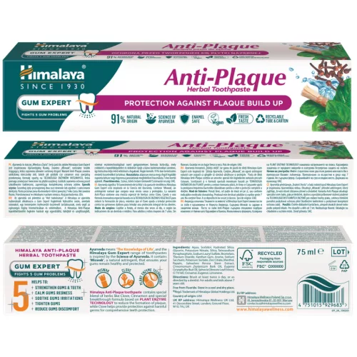 Himalaya anti-plaque lepedékeltávolító gyógynövényes fogkrém 75 ml