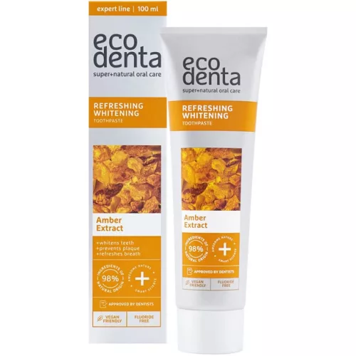 Ecodenta fehérítő fogkrém borostyánkivonattal100ml
