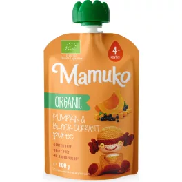 MAMUKO Bio SÜTŐTÖK ÉS FEKETE RIBIZLI PÜRÉ 100 g