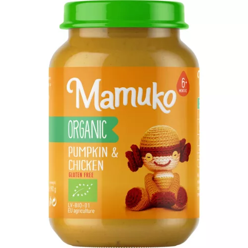 MAMUKO BIO SÜTŐTÖKKEL ÉS CSIRKEHÚSSAL babáknak 6 hónapos kortól 190 g