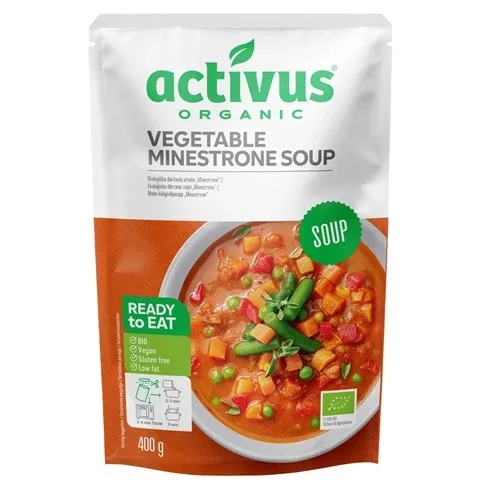 Activus bio vegán zöldséges minestrone leves 400 g