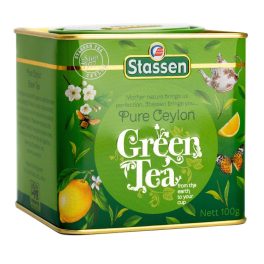 Stassen zöld tea szálas fémdobozos 100 g - bio és új hullámos étkezés