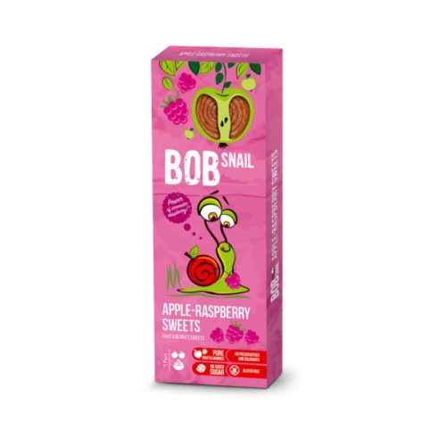 Bob Snail gyümölcs snack étcsokoládéban alma-málna 30 g
