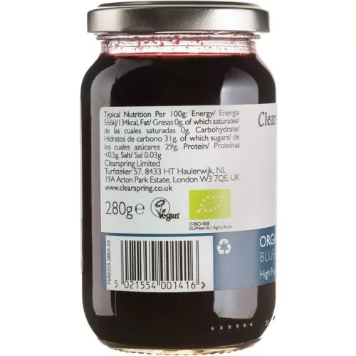 Clearspring bio gyümölcslekvár áfonya 280g