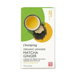 Clearspring bio japán matcha gyömbér tea 20db