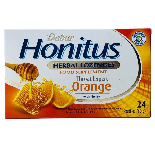 Dabur honitus orange narancs ízű gyógynövényes szopogató tabletta 24 db