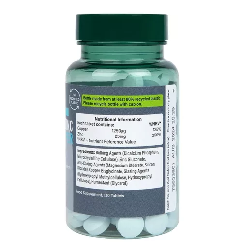 H&B cink 25mg+réz tabletta 120 db