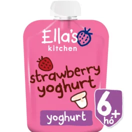 Ellas Kitchen bio görögjoghurt szamóca bébiétel 90 g - bio és új hullámos étkezés