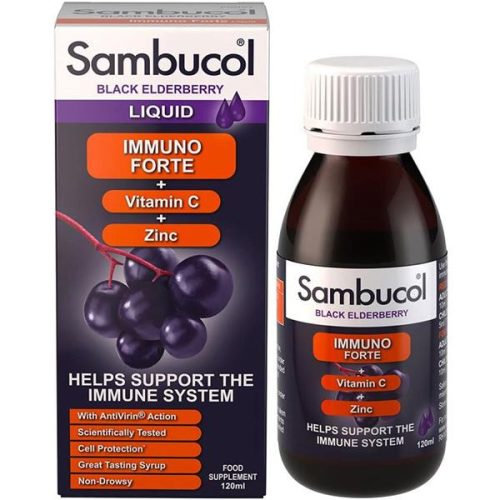 Sambucol feketebodza folyadék immuno forte + vitamin c + zinc 120ml