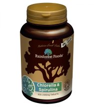   Rainforest Foods BIO CHLORELLA és SPIRULINA alga tabletta 300 db