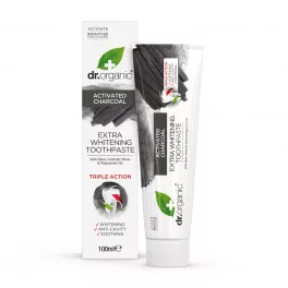 Dr.organic extra fehérítő fogkrém aktív szénnel 100 ml - bio és natúr kozmetikumok