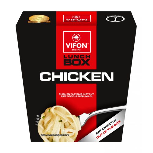 Vifon lunch box csirke ízesítésű instant rizstészta étel dobozban 85g