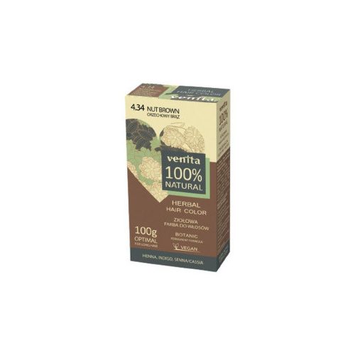 Venita 100% natural gyógynövényes hajfesték 4.34 gesztenye barna 100 g