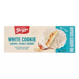   Bergen white cookie fehércsoki bevonatos kókuszos keksz hozzáadott cukor nélkül 100 g