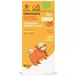 Fudgio csokoládé sós karamellás bio 50g