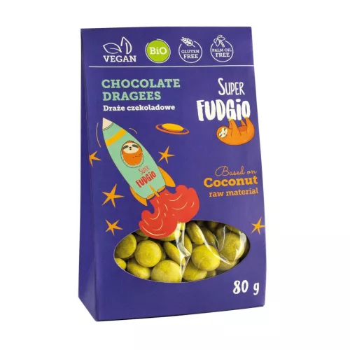 Fudgio csokoládé drazsé bio 80g