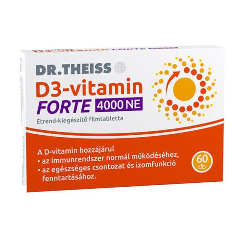 Dr.Theiss d3-vitamin forte étrend-kiegészítő filmtabletta 4000ne 60 db