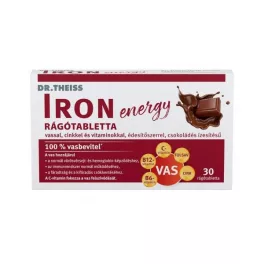   Dr.Theiss iron energy rágótabletta vassal, cinkkel és vitaminokkal csokoládé ízben 30 db