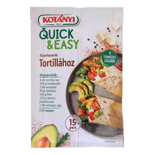 Kotányi quick&easy fűszerkeverék tortillához 20 g