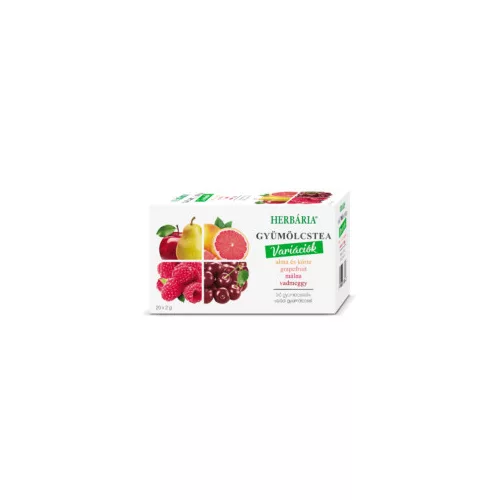 Herbária gyümölcstea mix 1 alma-körte, grapefruit, málna, vadmeggy variáció 20x2 g 40 g
