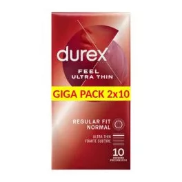 Durex feel ultra thin - ultra élethű óvszer (2x10db) - bio és natúr intim együttléthez