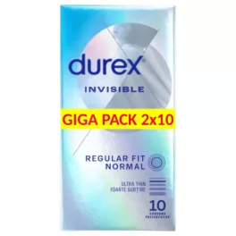 Durex invisible extra sensitive - vékony óvszer (2x10db) - bio és natúr intim együttléthez